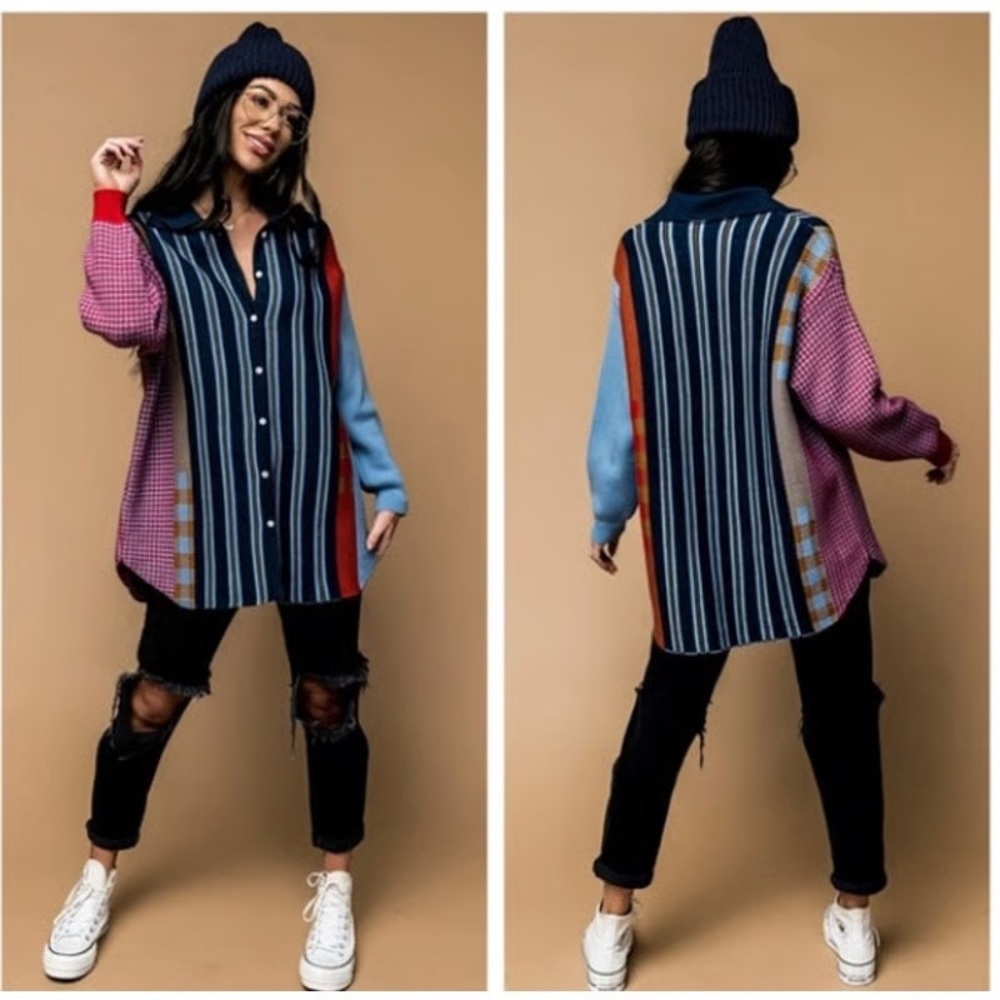 Colorful Striped Women's Cardigan